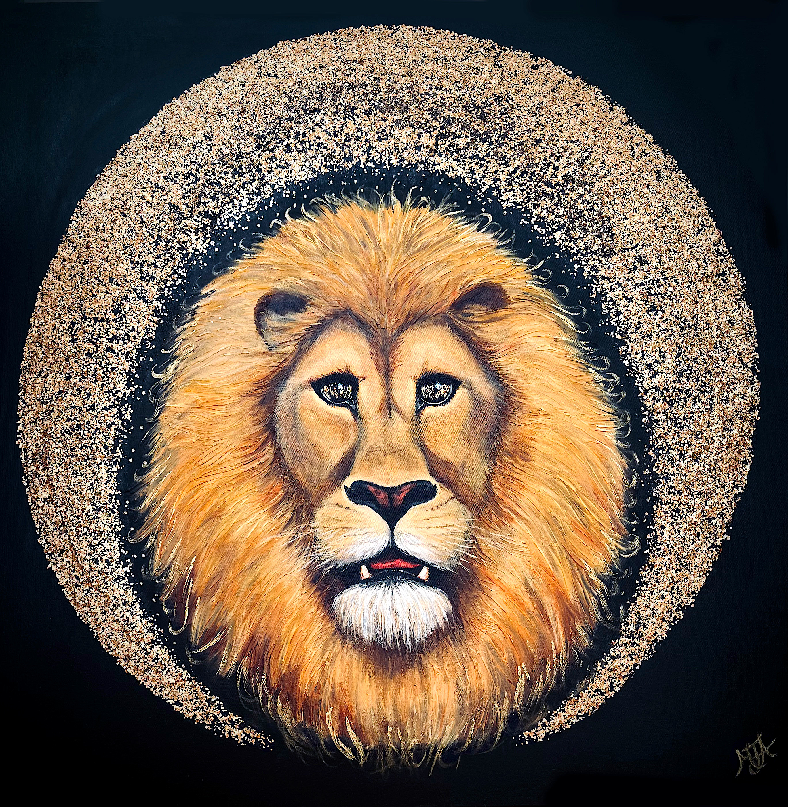 The Lion In The Night, Artist Mandy-Jayne Ahlfors, Art by Mandy UK, 2024
